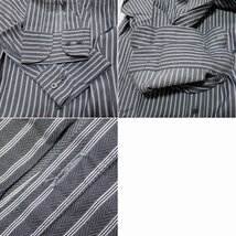 ★ARMANI COLLEZIONI/アルマーニコレツィオーニ 長袖シャツ 40/メンズS相当/グレー×ホワイト/ストライプ/コットン&1283000098_画像7