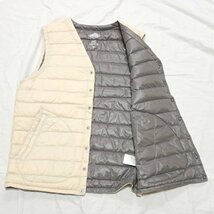 ★美品 DANTON/ダントン インナーダウンベスト 40/メンズM相当/ベージュ/ロゴワッペン/ナイロン100％&1851100002_画像4