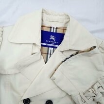 ★BURBERRY/バーバリーブルーレーベル フレアトレンチコート 38/レディースM相当/アイボリー/裏地ノバチェック/コットン&1808900130_画像4