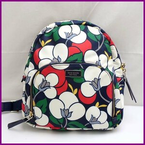 ★Kate Spade/ケイトスペード 花柄 リュックサック WKRU5925/ネイビー×マルチカラー/ナイロン/デイパック&1926500005