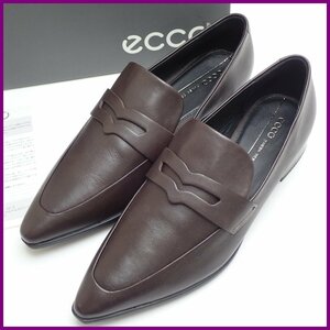 ★未使用 ECCO/エコー シェイプ20 ポインティ バレリーナ ローファー 39/レディース25.5cm相当/COFFEE/ダークブラウン/外箱付き&1184200032