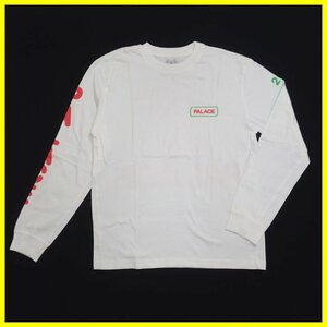 ★Palace Skateboards/パレススケートボーズ 長袖Tシャツ メンズM/オフホワイト/コットン100%/クルーネック/ロンT&1780802731