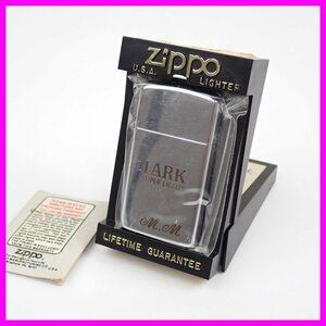 ★Zippo/ジッポー LARK SUPER LIGHTS/ラーク Slim オイルライター シルバー/1992年製/ケース付き&1903200027