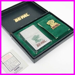 ★未使用 Zippo/ジッポー BE-PAL/ビーパル オイルライター シルバー/1994年/ケース・ピンバッジ付き/ヴィンテージ&1903200035