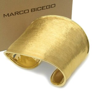 MARCO BICEGO maru ko*bi che go750 luna rear cuff bracele medium box * written guarantee attaching . bangle K18 yellow mat matted 3100326