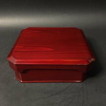 FG0911-1-3-3 松美堂 漆器 弁当箱 菓子器 正月 懐石 平安 象彦 22㎝×22㎝×7.5㎝ 80サイズ_画像2