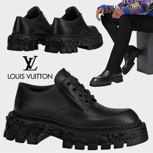 新品 LOUIS VUITTON バロック・ライン ダービーシューズ モノグラム メンズ 6・2/1 ブラック ヴィトン ブーツ ドレスシューズ 革靴