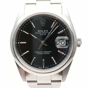【OH・磨き済み】 ROLEX ロレックス オイスターパーペチュアル デイト 15200 P番 メンズ 腕時計 自動巻 美品 動作品 黒文字盤の画像1