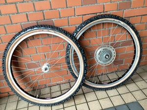 OLD MTB 【 ARAYA 7X RIM×SUNSHINE 】 アラヤ タコ穴リム サンシン シールドベアリング ハブ 26インチ 36H 中古品 検) Vintage 80‘s