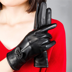  leather gloves sheep leather sheepskin free size for women lining gloves lady's leather leather 
