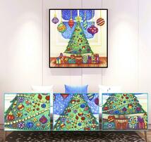 ダイヤモンドアート　キット　クリスマスツリー　ラメビーズ　初心者　初級　簡単　ダイアモンドアート　クリスマス　インテリア_画像2