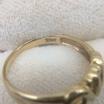 #982 Dior ディオール Christian Dior クリスチャン・ディオール K18 デザインリング 11号 2.3g 750 18金 指輪 陶器ケース付き リング_画像6