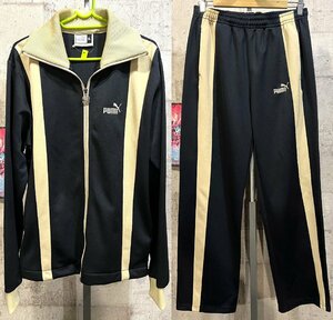 極美品 プーマ レトロ ジャージ 上下セットアップ XL メンズ 黒ベージュ PUMA