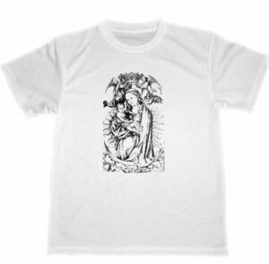 Art hand Auction Martin Schongauer Virgin Mary Christ Dry T-shirt Masterpiece Print Angel Goods Painting Christianity, L size, round neck, An illustration, character