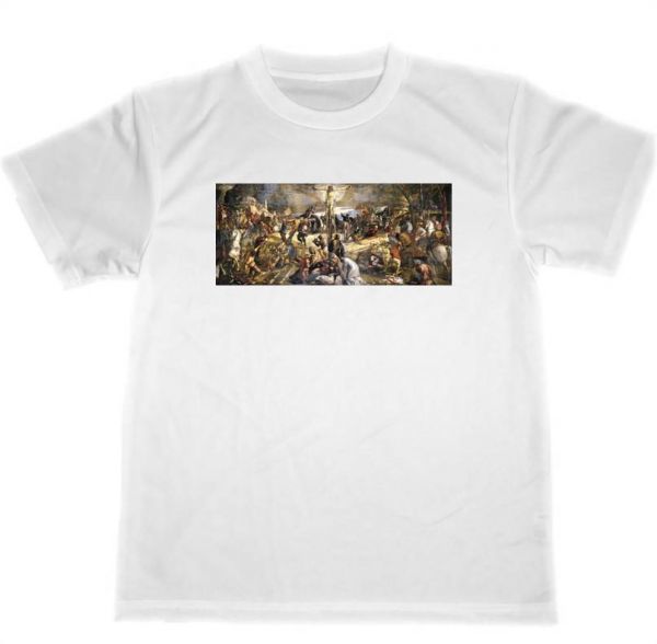 ティントレット ドライ Tシャツ 名画 絵画 アート グッズ キリストの磔刑, Lサイズ, 丸首, イラスト, キャラクター