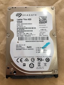 【正常338時間】Seagate 500GB HDD 2.5 SATA ST500LT012-1DG142