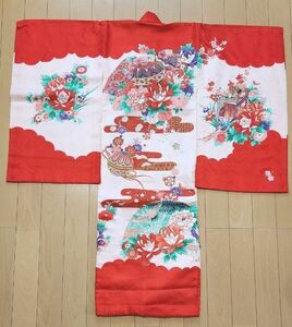 美品　表地絹　日本製　お宮参り　七五三　産着(初着、祝い着)　襦袢+1,500円　子供着物　女の子　女児