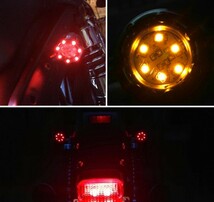 新品即決 送料無料 バイク テールランプ内蔵 LED ウインカー 汎用 4個セット 1台分 黒 ドラッグスター400 SR400 SR500 SRV250 ビラーゴ_画像7