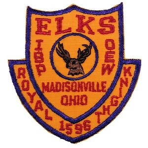 DF75 MADISONVILLE OHIO ELKS ビンテージ ワッペン パッチ ロゴ エンブレム アメリカ 米国 USA 輸入雑貨 鹿 動物 アニマル 刺繍