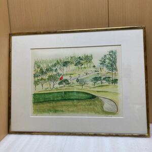 Art hand Auction GXL8413 T.KURODA サイン入り 水彩画 詳細不明 額縁付き(約74*56cm) 現状品, 絵画, 水彩, 自然, 風景画