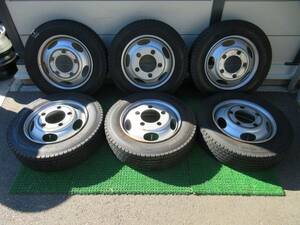 ★残り溝約8.5-9.3mm★19年製★ ヨコハマ iG91 195/70R17.5 112/110L LT　TOPY製ホイール 17.5×5.25 5穴 6本セット スタッドレス　A738