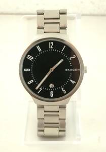 SKAGEN 腕時計 Grenen (グレーネン) 薄型 ブラック文字盤 SKW6515