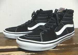 美品:VANS(バンズ).SK8-HI ハイカット スニーカー 黒 6.5(24.5/V38-38/スエード レザー×キャンバスコットン/スカーター/パンク/raleigh)