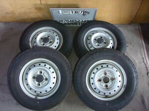 L-1678タイヤ屋145/80R12 80/78N LT STホイル4本（3.5J 100 4穴 +43)④　　本州送料込み