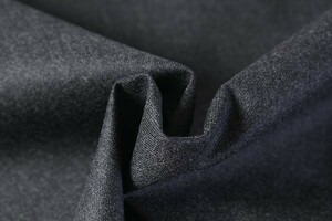 ♪TOP杢ウールフラノポリエステルチュールボンディング グレー 巾：135cm♪2.4m[8446]