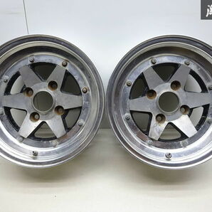 ●スピードスター ロンシャン XR-4 タイプA 14インチ 6J +14 PCD 114.3 4H ハブ径 約74ｍｍ メッキ×ポリ 2本 AE86 サニトラ 旧車 棚W-5の画像1