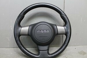 タント カスタム ターボRS 前期(L375S) 純正OP MOMO モモ ハンドル ステアリングホイール ホーンパット レザー p038499