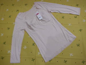  Wacoal Wing длинный рукав внутренний рубашка с длинным рукавом (. накладка есть )[L] бежевый женщина нижнее белье Showa Retro 