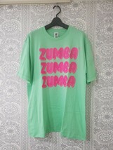 正規品●ZUMBA●tranceform T shirts ユニセックスTシャツ　アップルグリーン　ワンサイズ　品切中商品_画像2