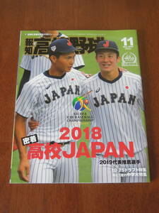 報知高校野球◆２０１８ 密着高校JAPAN◆２０１８年１１月号◆藤原恭大 吉田輝星 根尾昂 山口航輝◆中古美品◆ネコポス