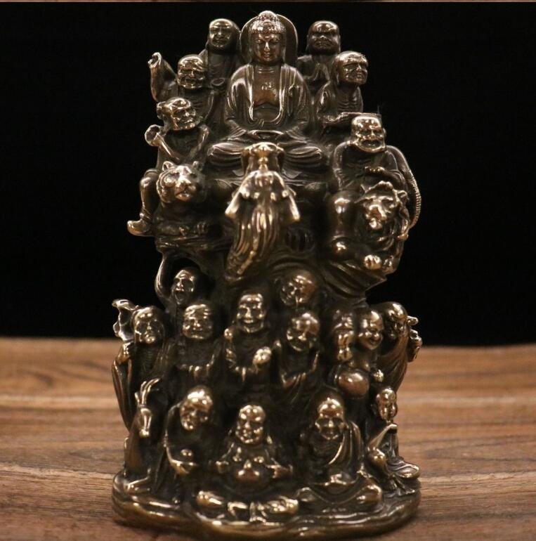 時代物 和田玉 原石彫り 羅漢紋把件」極細工 裝身具 賞物 中国古美術