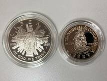 【2枚まとめセット】UNITED STATES CONGRESSIONAL COINS アメリカ連邦議会200周年記念 1ドル銀貨 / Copper Nickel ハーフダラー 記念硬貨_画像1