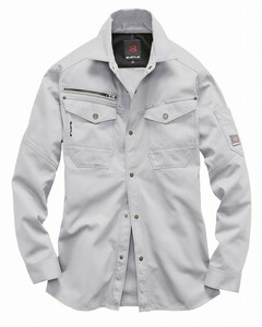 バートル 8105 長袖シャツ シルバー 3Lサイズ 防塵 綿素材 作業服 作業着 8101シリーズ