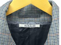 AURALEE (オーラリー) DOUBLE FACE CHECK LONG COAT A8AC01BN チェックロングコート 3 Sサイズ相当 ウール グレー 日本製 メンズ /027_画像6