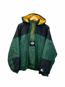 STARTER (スターター) 90s NFL Green Bay Packers グリーンベイ パッカーズ 中綿ジャケット 刺繍 ナイロン 古着 緑 グリーン L メンズ /027