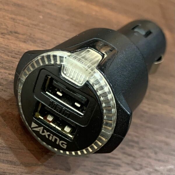 AxhnG USB 2ポート 急速充電 カーチャージャー ブラック 多摩電子工業