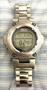 美品 CASIO G-SHOCK MRG-100 MR-G デジタル チタニウム クォーツ腕時計 可動品 電池交換済 カシオ G-ショック チタン 新品換えベルト付き