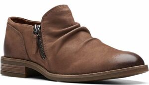 送料無料 Clarks 23cm チェルシー ブーツ トープ ブラウン ヌバック レザー ヒール ローファー サイドゴア スニーカー パンプス AAA181