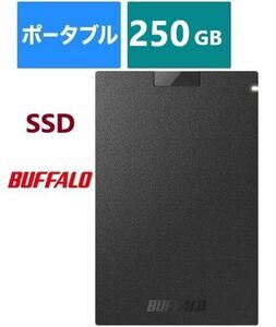 【送料無料★美品★外付けポータブルSSDで高速化★250GB 】TypeA コンパクト Win/Mac/PS5/PS4対応USB3.2Gen1★バッファロー SSD-PG250U3-BC