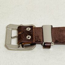 ウエスタンベルト　スクエア バックル　LEATHER/本革　レザー　ブラウン/焦げ茶系_画像4