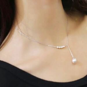 новый простой жемчуг ожерелье серебро имитация жемчуга простое ожерелье пузырчатая обертка серебро жемчуг настоящее бесплатная доставка