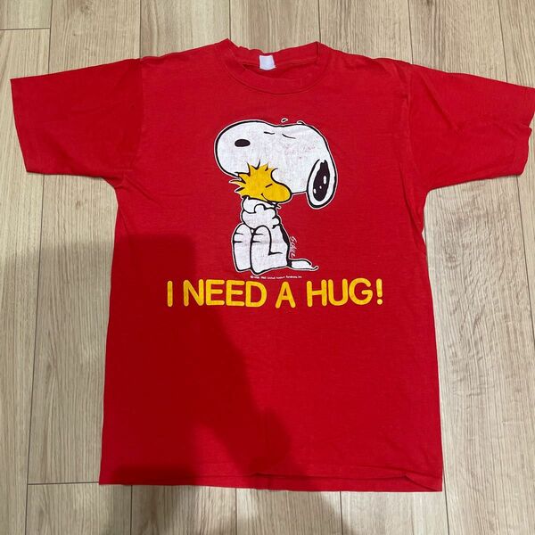 スヌーピー 赤 古着Tシャツ Ｍサイズ アメリカ製 ARTEX Snoopy