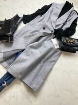 ZARA ザラ★タグ付き未使用★大人可愛い★ウール調 ダブルブレスト ロングベスト ジャケット★ライトグレー Sサイズ yz1035_画像2