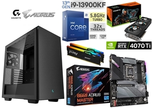 ★第13世代 intel i9-13900KF/RTX4070Ti/水冷/B660/DDR4 32GB/M.2SSD 1TB/850W/Win11 Pro/Office2021 Pro