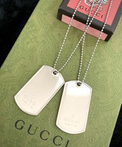 【即決/送料込み】GUCCI/グッチ ペアネックレス ドッグタグ/プレート ネックレス/ペンダント