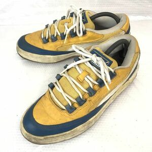 90s-00s前期/Vintage★プーマ/PUMA★インドネシア製/レザースニーカー【27.5/黄×紺/YELLOW】Indonesia/sneakers/Shoes/trainers◆i-21